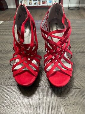 Limelight Red Crisscross Strappy High Heels